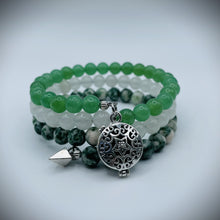 Green Aventurine, White Jade & Green Spot Stone Aromatherapy Bracelet