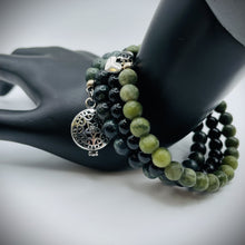 Taiwan Jade, Obsidian & Kambaba Jasper Aromatherapy Bracelet