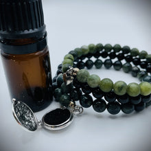 Taiwan Jade, Obsidian & Kambaba Jasper Aromatherapy Bracelet
