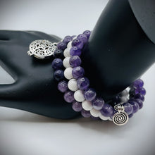 Amethyst, White Howlite & Lepidolite Aromatherapy Bracelet