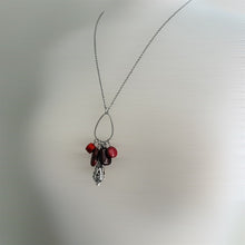 Red Sponge Coral, Red Tiger Iron, Red Jasper and Red Magnesite Aromatherapy Necklace