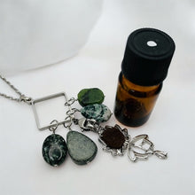 Seraphinite, Kambaba Jasper, Tree Agate & BC Jade Aromatherapy Necklace
