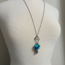 Blue Magnesite, Blue Striped Agate, Blue Crazy Lace Agate & Aqua Jade Aromatherapy Necklace