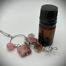 Pink Jade, Crazy Lace Agate, Rhodonite & Morganite Aromatherapy Necklace