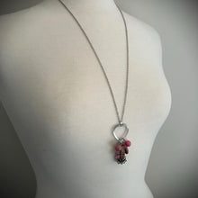 Rhodonite, Pink Crazy Lace Agate, Pink Maifanite & Pink Jade Aromatherapy Necklace