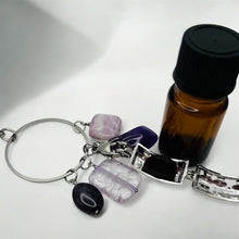 Dragon Vein Agate, Purple Quartz, Amethyst and Charoite Aromatherapy Necklace