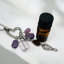 Lepidolite, Purple Quartz, Amethyst & Purple Jade Aromatherapy Necklace