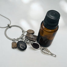 Smoky Quartz, Brown Jasper, Leopardskin Jasper and Bronzite Aromatherapy Necklace