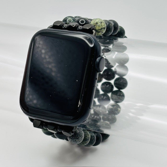 Serpentine, Obsidian and Kambaba Jasper Gemstone Apple Watch Band