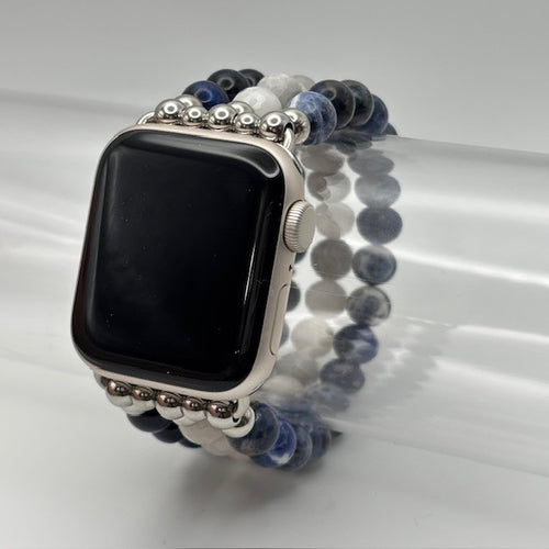 Blue Tiger Eye, Crazy Lace Agate and Sodalite Apple Watch Band
