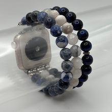 Blue Tiger Eye, Crazy Lace Agate and Sodalite Apple Watch Band