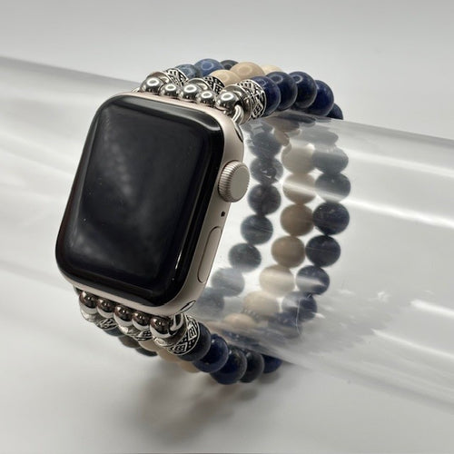 Dumortierite, Fossil Stone and Lapis Lazuli Apple Watch Band