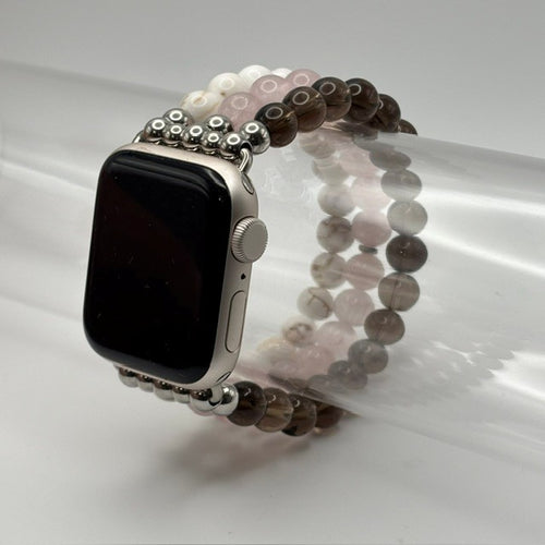 Smoky Quartz, Rose Quartz & Natural Howlite Apple Watch Band