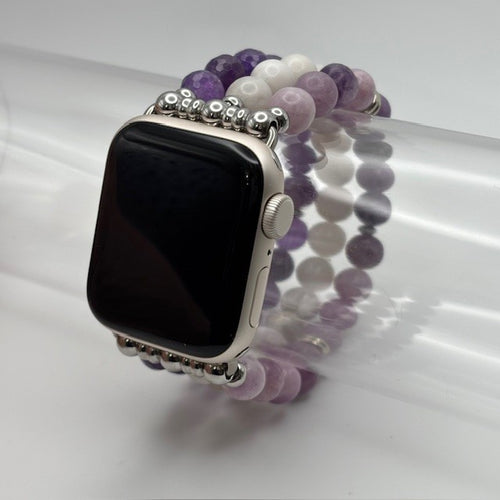 Amethyst, Crazy Lace Agate and Lepidolite Apple Watch Band