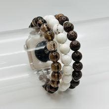 Smoky Quartz, Natural Howlite and Brown Snowflake Obsidian Apple Watch Band