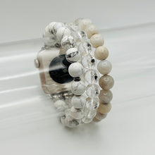White Howlite, Crystal Quartz and Crazy Lace Agate Apple Watch Band
