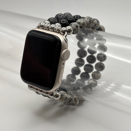 Larvikite, Obsidian and Sesame Jasper Apple Watch Band