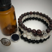 Brecciated Jasper, Crazy Lace Agate & Obsidian Aromatherapy Bracelet