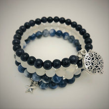 Sodalite, White Jade & Blue Goldstone Aromatherapy Bracelet