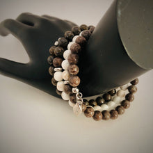 Bronzite, Howlite & Brown Snowflake Obsidian Aromatherapy Bracelet