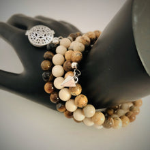 Tiger Eye, Fossil Stone & Picture Jasper Aromatherapy Bracelet