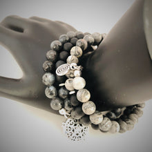 Labradorite, Black Agate & Black Picture Jasper Aromatherapy Bracelet
