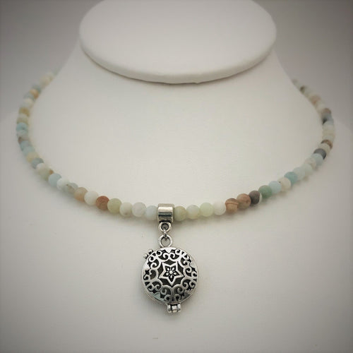 Matte Amazonite Essential Oil Diffusing Choker / Bracelet