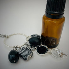 Obsidian, Black Picture Jasper, Astrophylite & Snowflake Obsidian Aromatherapy Necklace